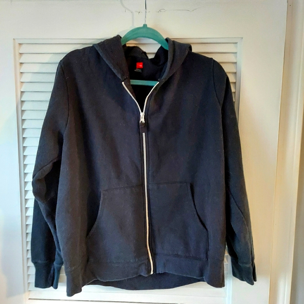 Hanes black front zip hoodie